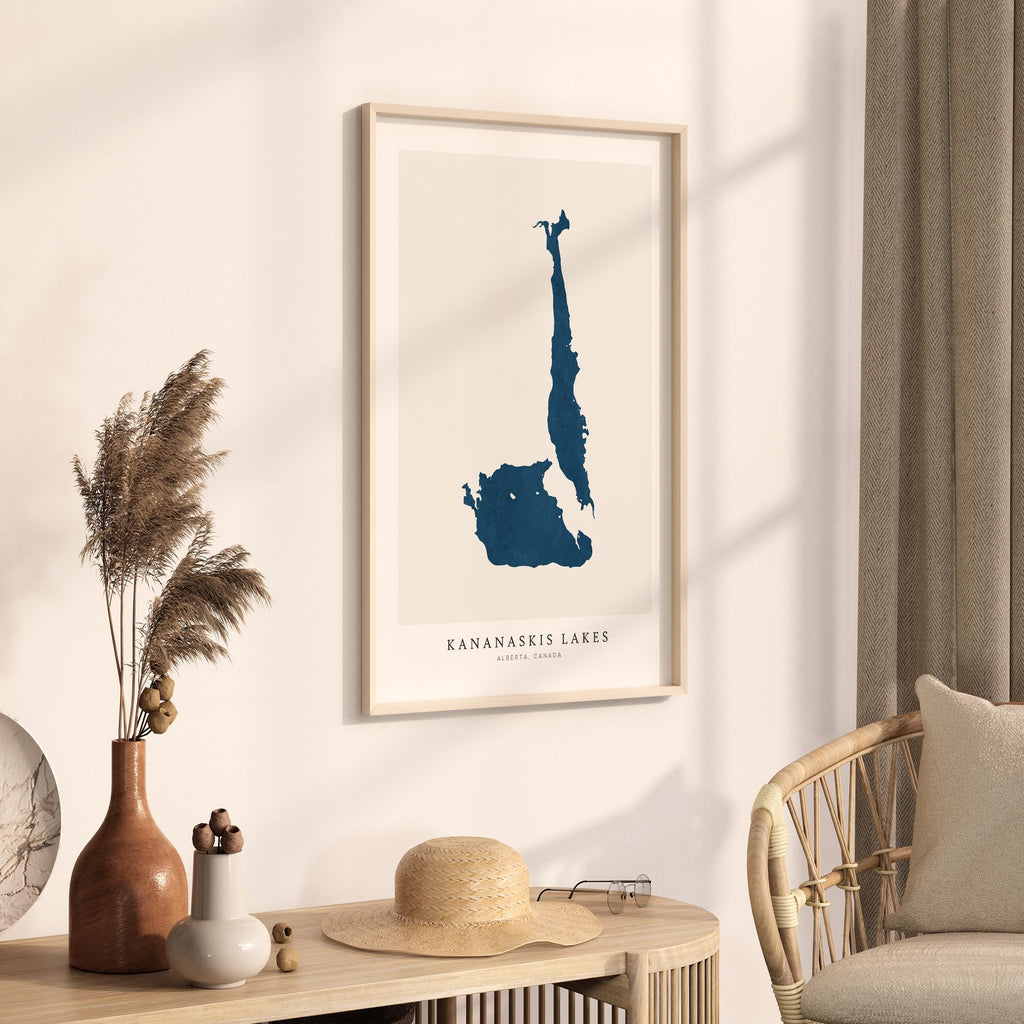 kananaskis lakes alberta map poster – minimalist lake wall art - image 3
