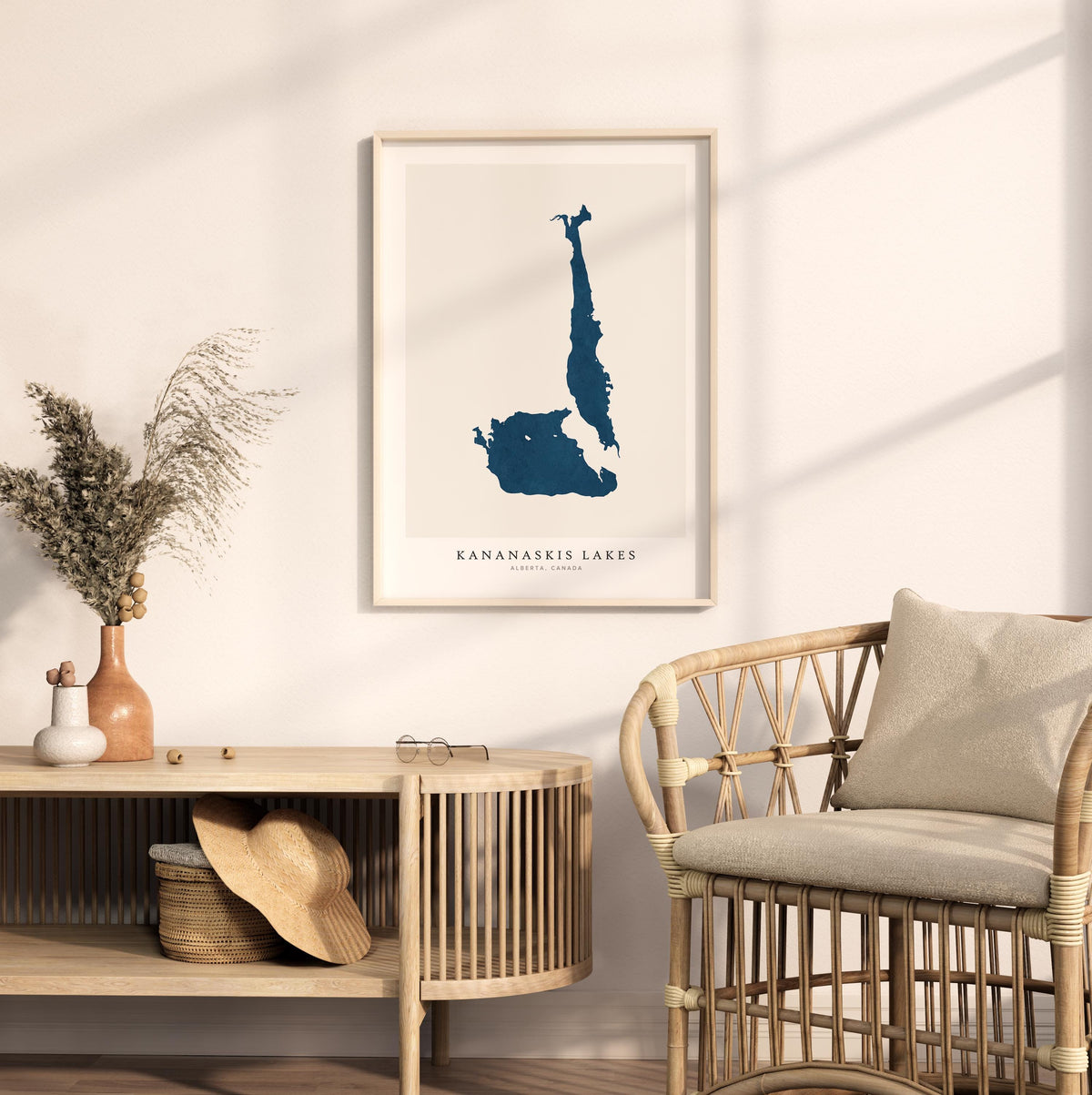kananaskis lakes alberta map poster – minimalist lake wall art - image 5