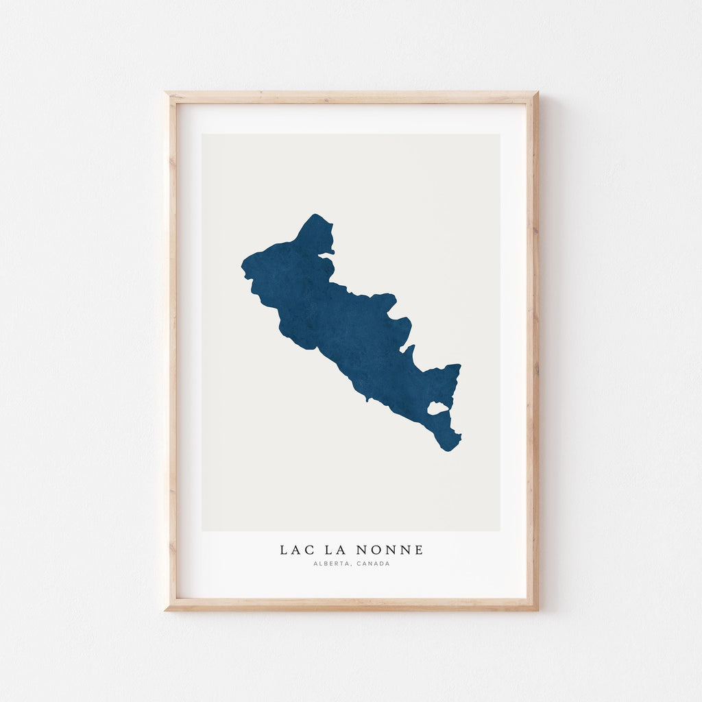 lac la nonne alberta map poster – minimalist lake wall art - image 1
