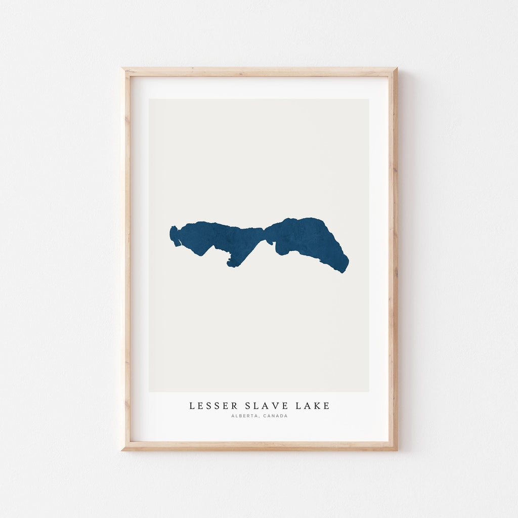 lesser slave lake alberta map poster – minimalist lake wall art - image 2