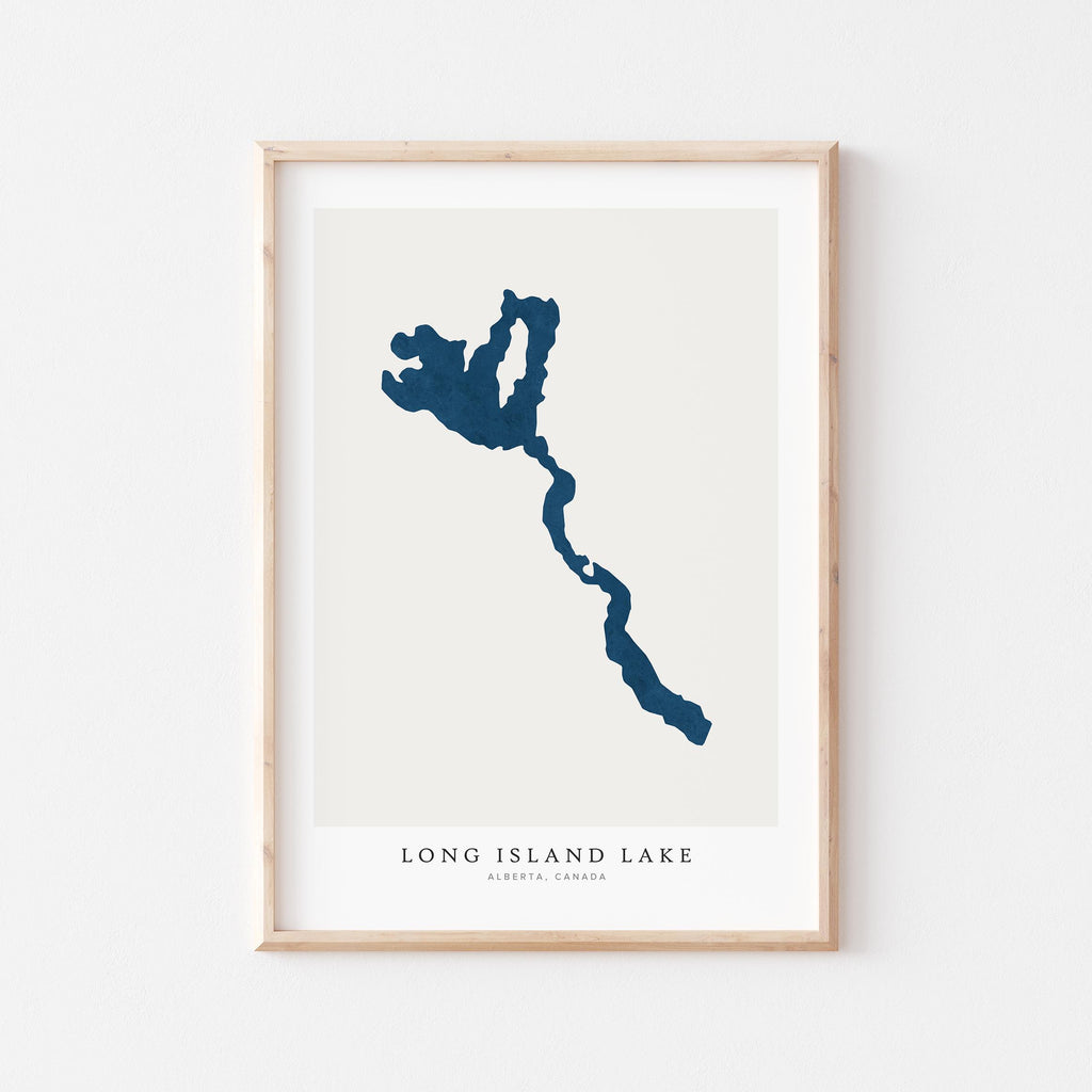 long island lake alberta map poster – minimalist lake wall art - image 1