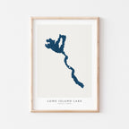long island lake alberta map poster – minimalist lake wall art - image 1