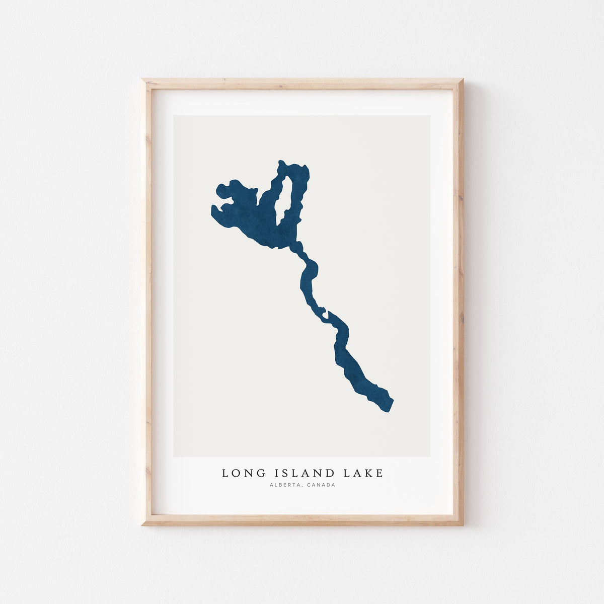 long island lake alberta map poster – minimalist lake wall art - image 1