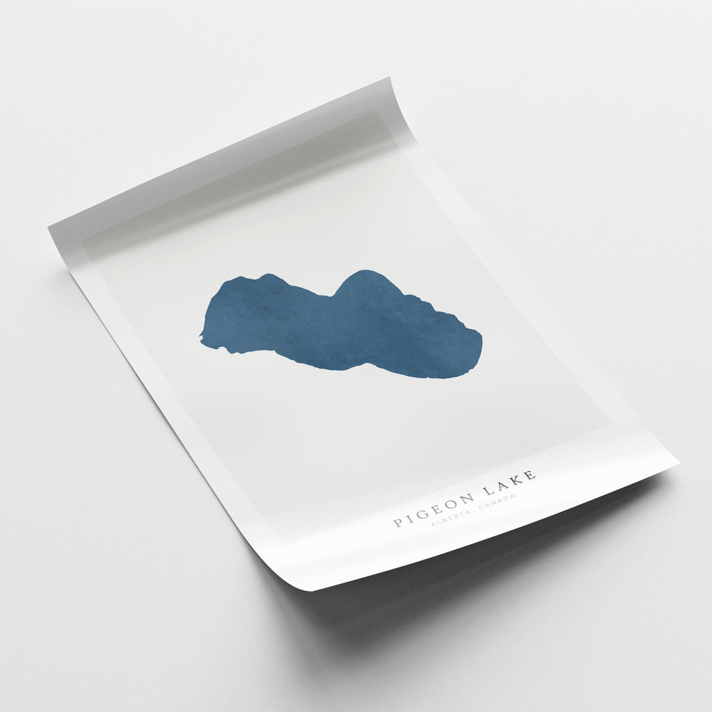 pigeon lake alberta map poster – minimalist lake wall art - image 6