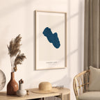 pigeon lake alberta map poster – minimalist lake wall art - image 3
