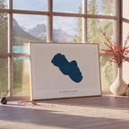 pigeon lake alberta map poster – minimalist lake wall art - image 4