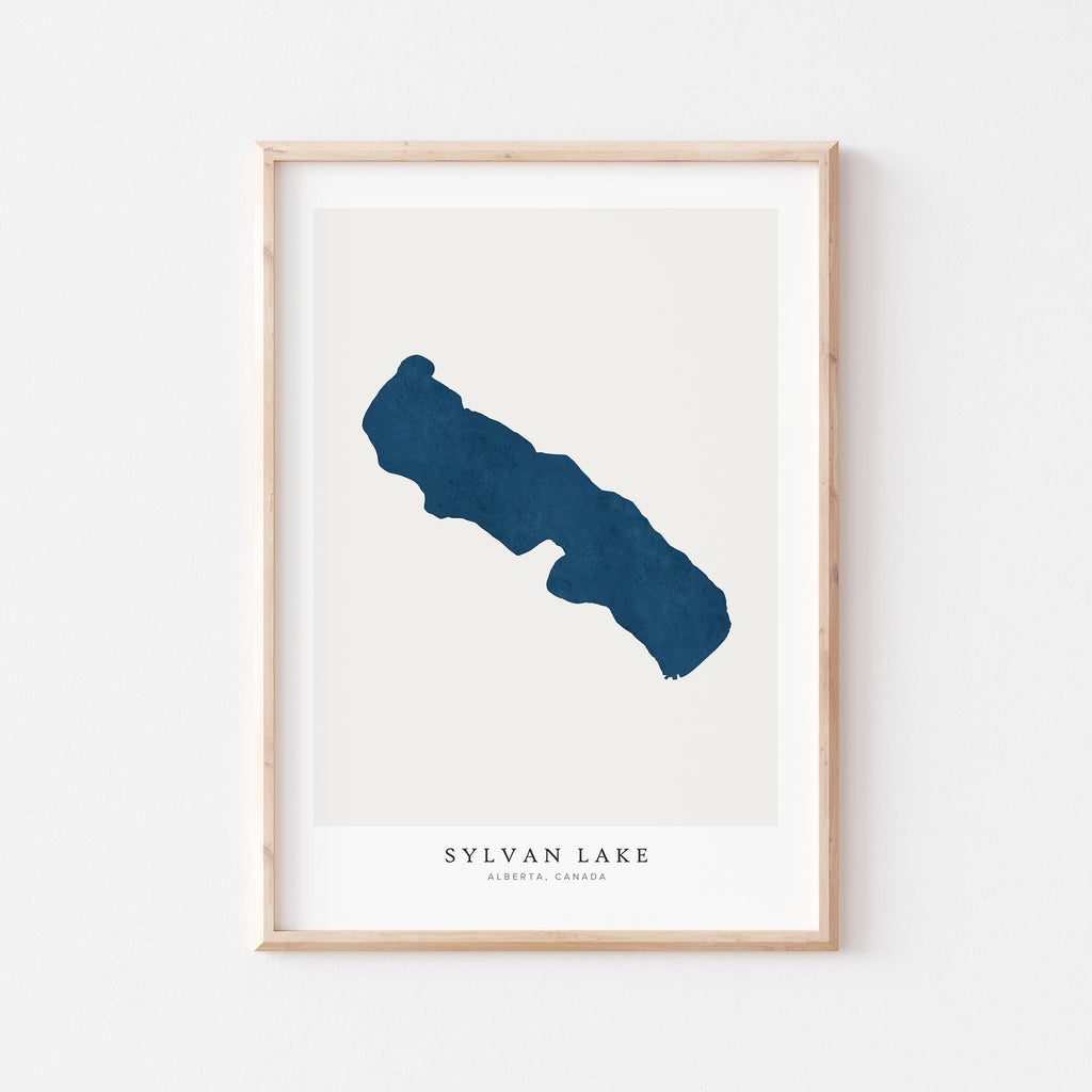 sylvan lake alberta map poster – minimalist lake wall art - image 2