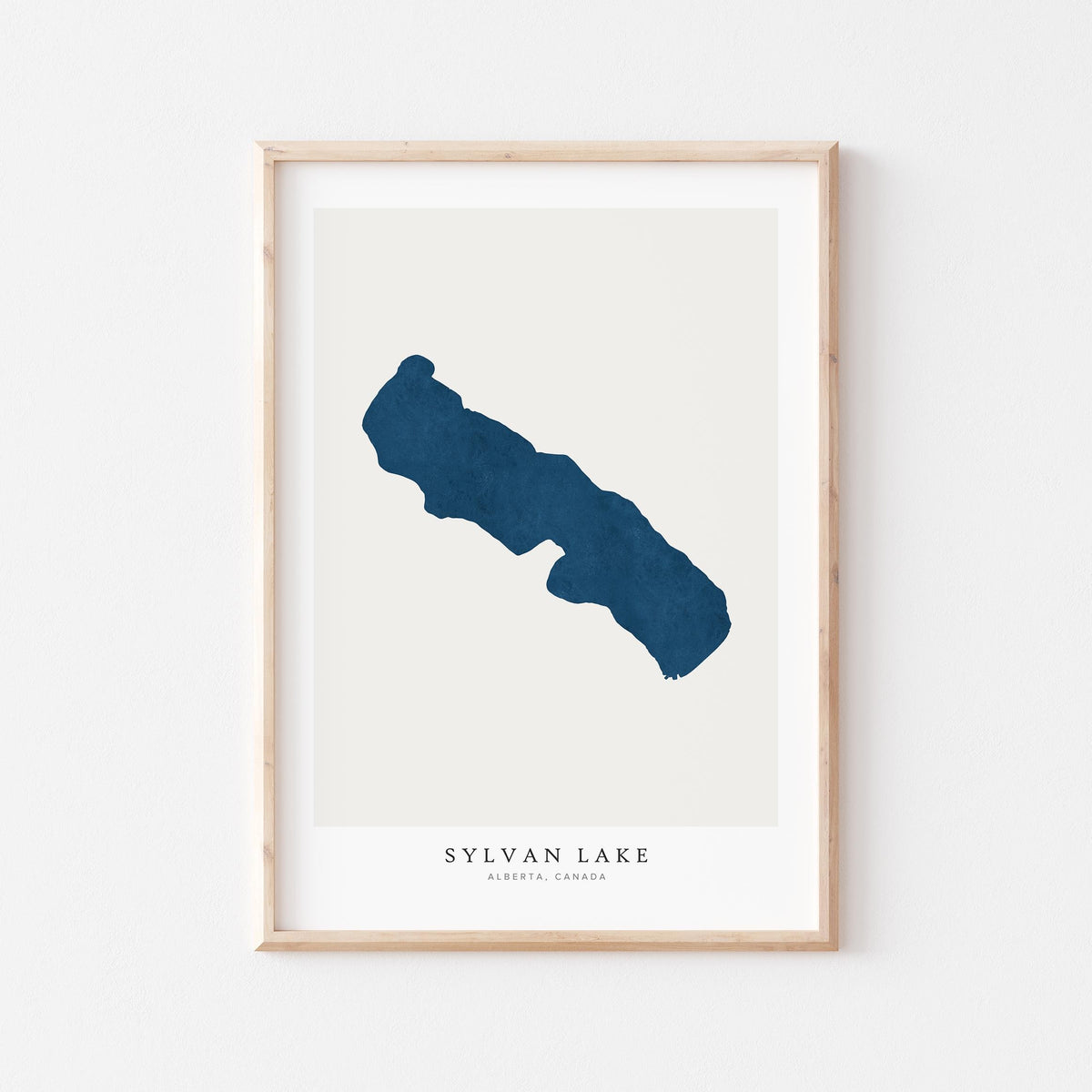 sylvan lake alberta map poster – minimalist lake wall art - image 2