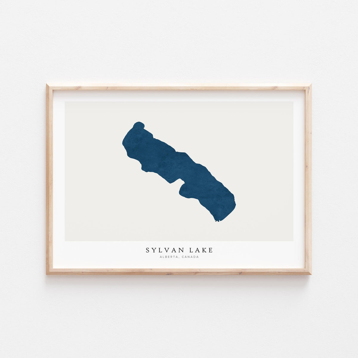 sylvan lake alberta map poster – minimalist lake wall art - image 1
