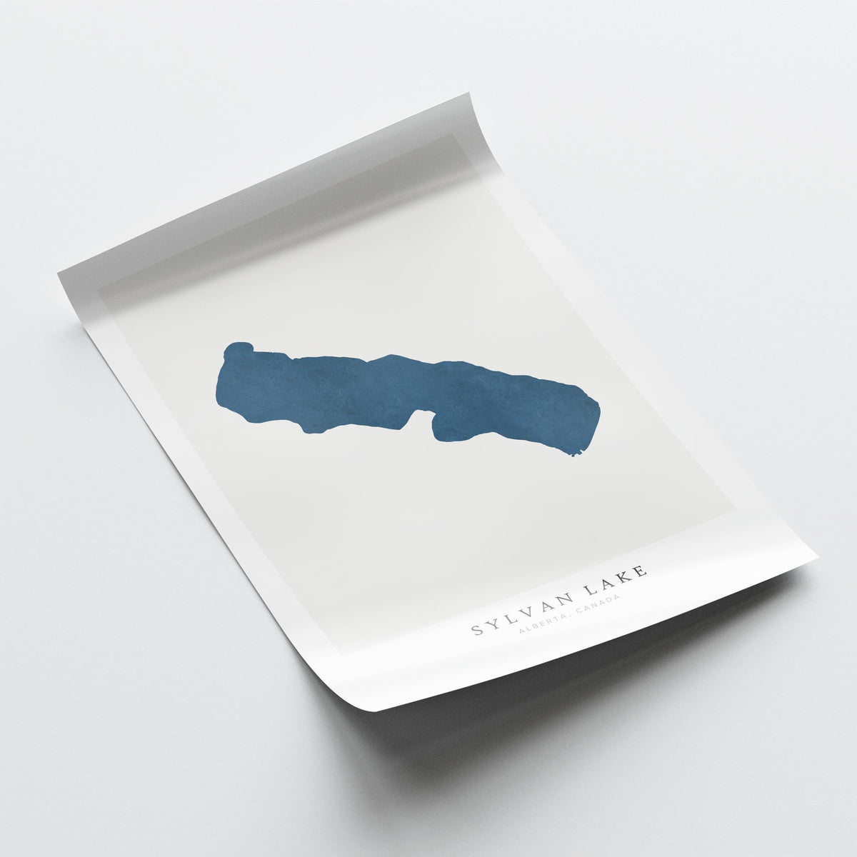 sylvan lake alberta map poster – minimalist lake wall art - image 6