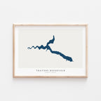 travers reservoir alberta map poster – minimalist lake wall art - image 1
