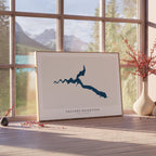 travers reservoir alberta map poster – minimalist lake wall art - image 4