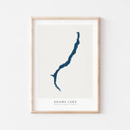 adams lake british columbia map poster – minimalist lake wall art - image 1