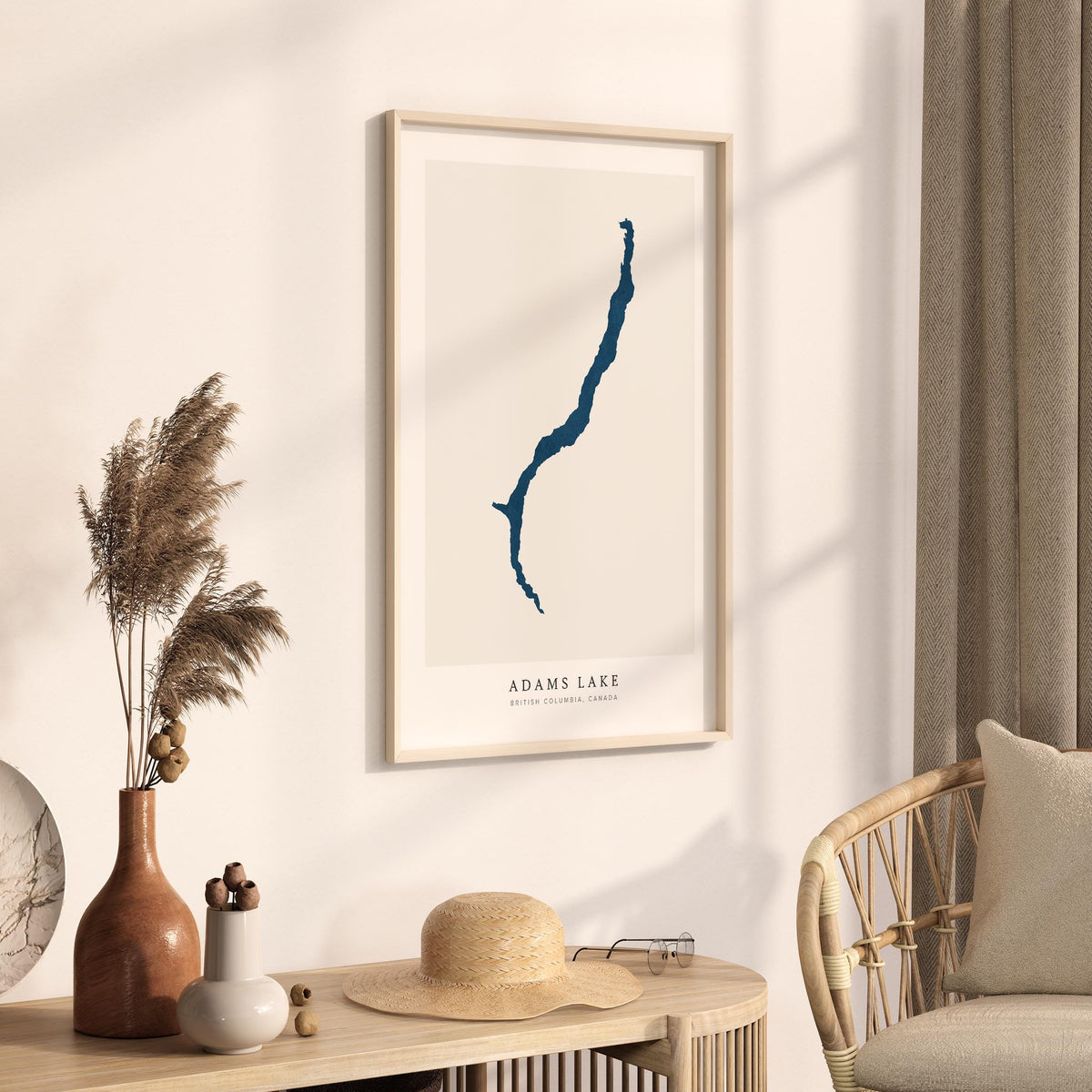 adams lake british columbia map poster – minimalist lake wall art - image 3