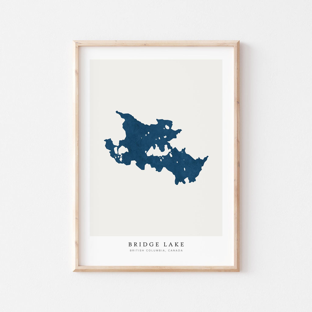 bridge lake british columbia map poster – minimalist lake wall art - image 2