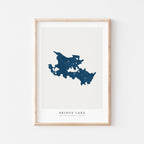bridge lake british columbia map poster – minimalist lake wall art - image 2