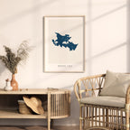 bridge lake british columbia map poster – minimalist lake wall art - image 5