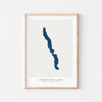 christina lake british columbia map poster – minimalist lake wall art - image 1