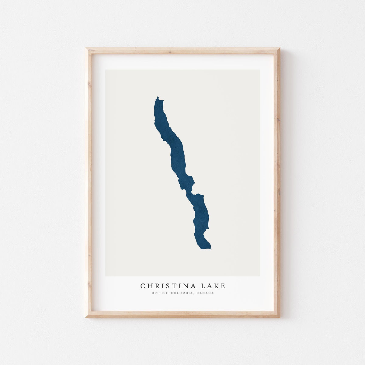 christina lake british columbia map poster – minimalist lake wall art - image 1