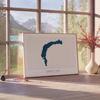 comox lake british columbia map poster – minimalist lake wall art - image 4