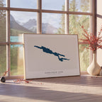 cowichan lake british columbia map poster – minimalist lake wall art - image 4