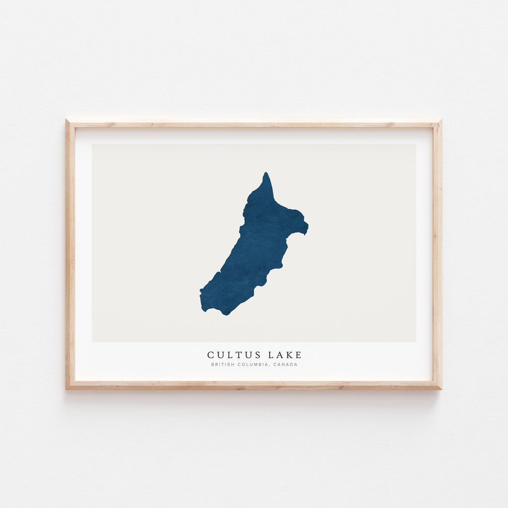cultus lake british columbia map poster – minimalist lake wall art - image 2