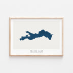 fraser lake british columbia map poster – minimalist lake wall art - image 1