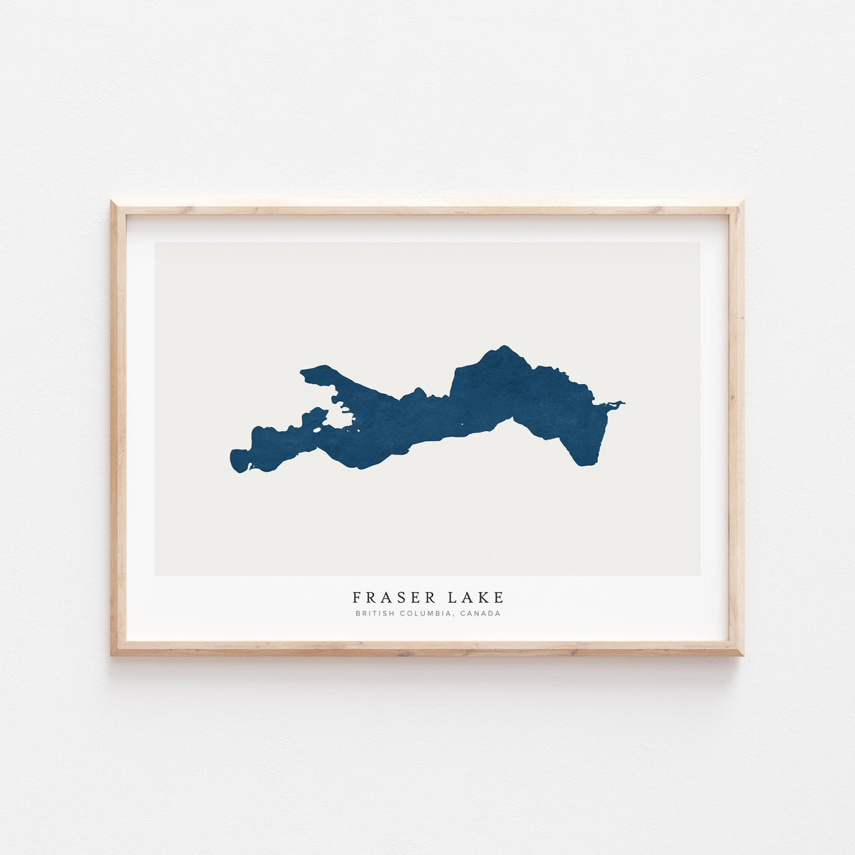 fraser lake british columbia map poster – minimalist lake wall art - image 1