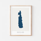 grave lake british columbia map poster – minimalist lake wall art - image 1