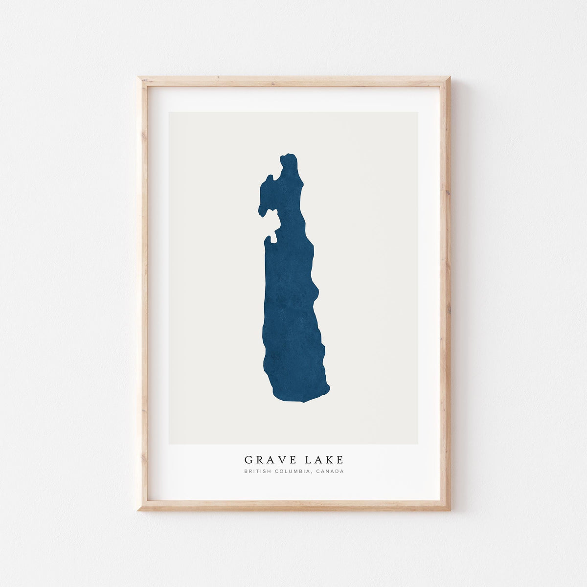 grave lake british columbia map poster – minimalist lake wall art - image 1