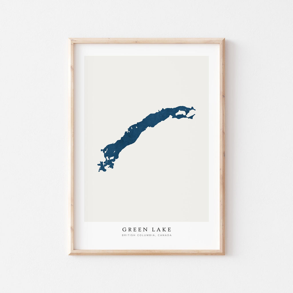green lake british columbia map poster – minimalist lake wall art - image 2