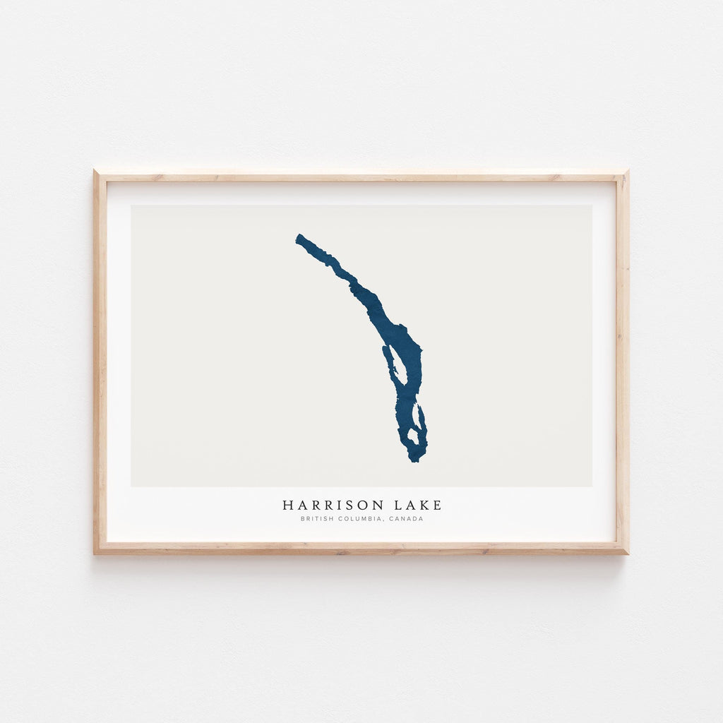 harrison lake british columbia map poster – minimalist lake wall art - image 2