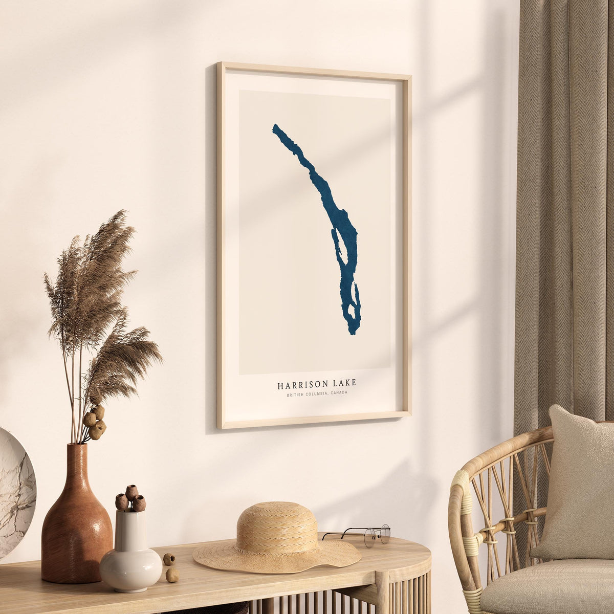 harrison lake british columbia map poster – minimalist lake wall art - image 3