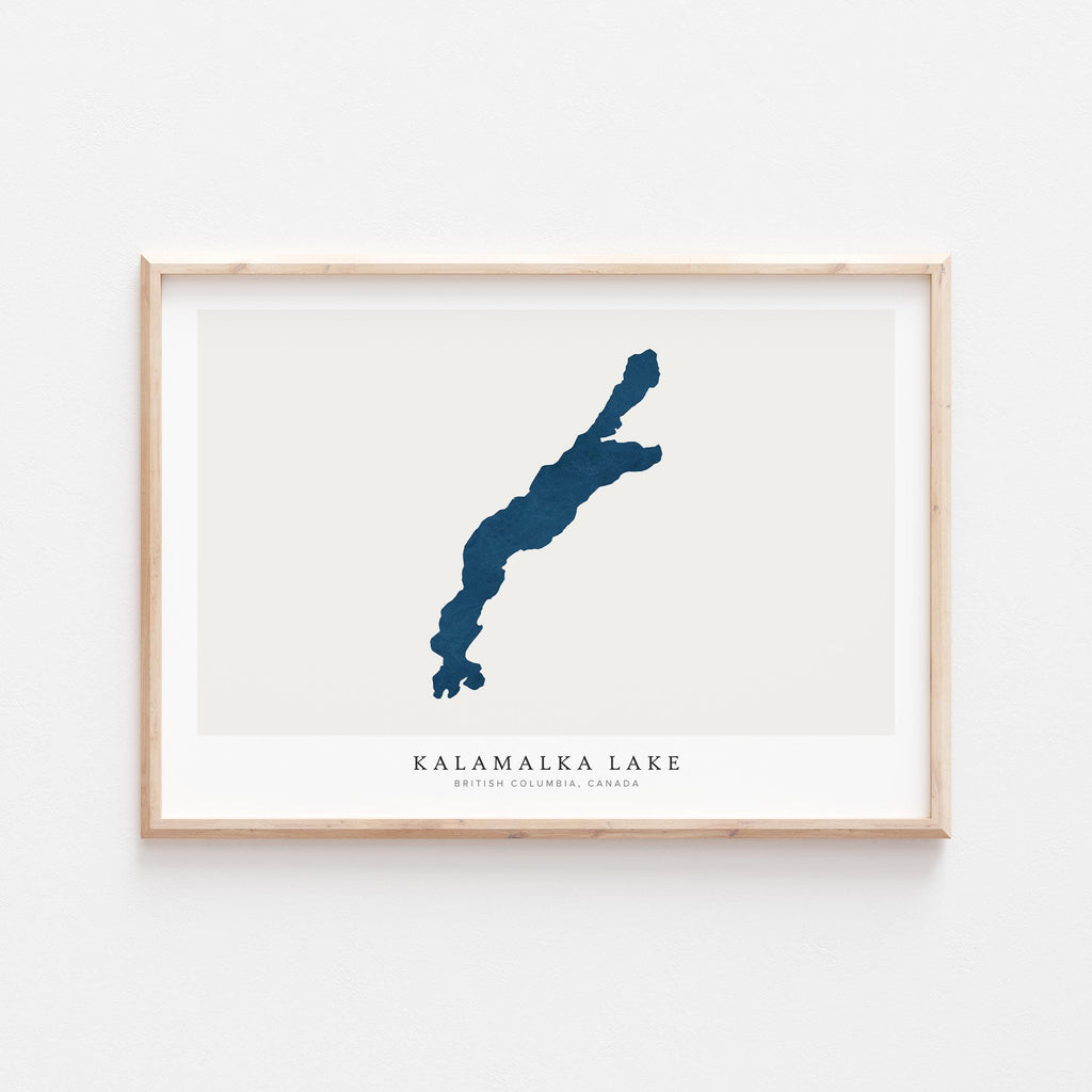 kalamalka lake british columbia map poster – minimalist lake wall art - image 2