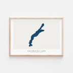 kalamalka lake british columbia map poster – minimalist lake wall art - image 2
