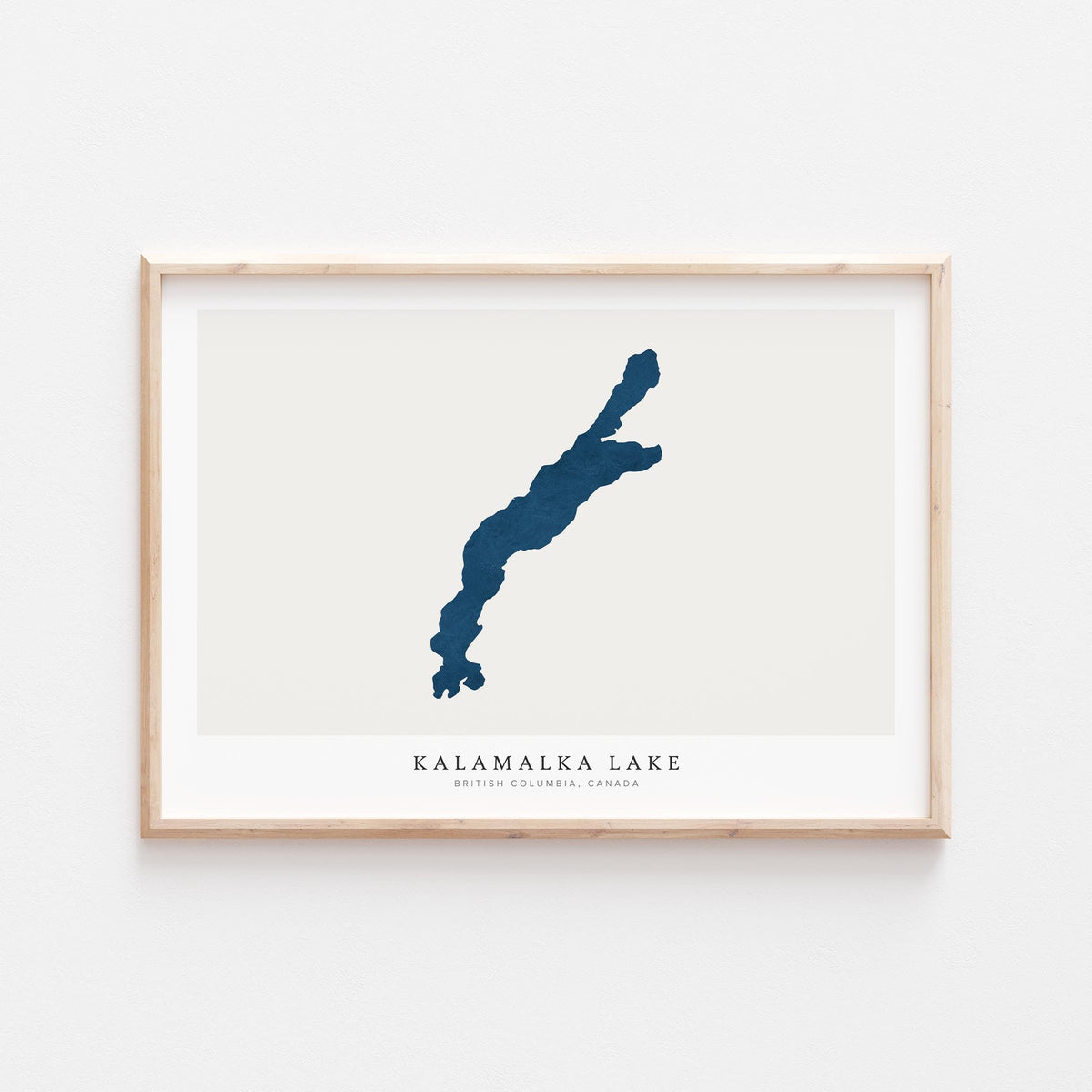 kalamalka lake british columbia map poster – minimalist lake wall art - image 2