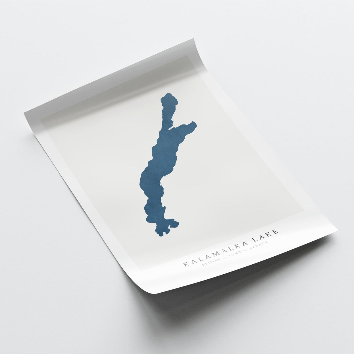 kalamalka lake british columbia map poster – minimalist lake wall art - image 6