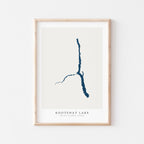 kootenay lake british columbia map poster – minimalist lake wall art - image 1