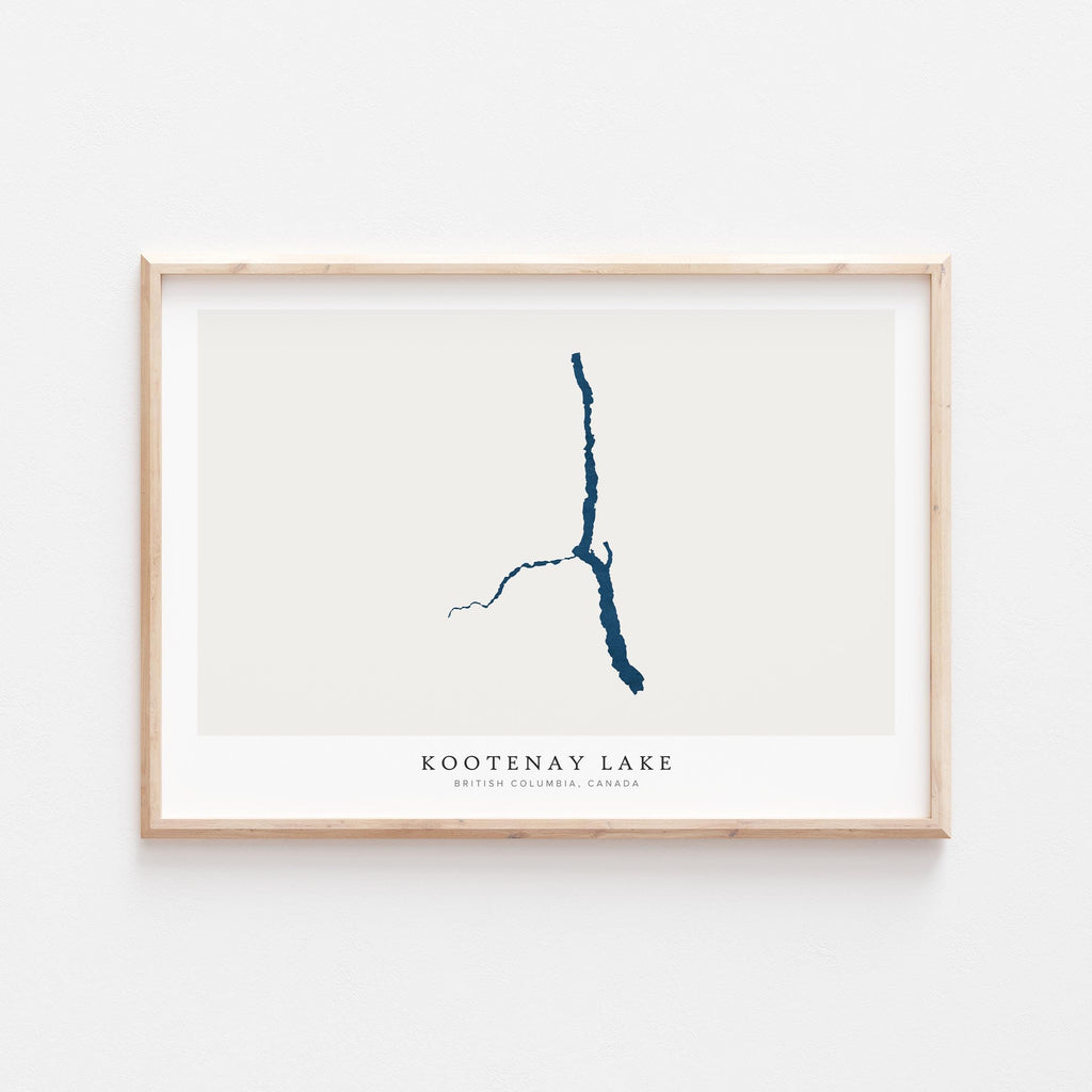 kootenay lake british columbia map poster – minimalist lake wall art - image 2