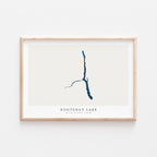 kootenay lake british columbia map poster – minimalist lake wall art - image 2