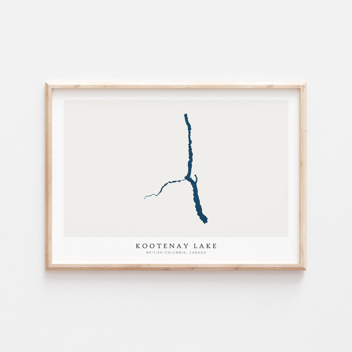 kootenay lake british columbia map poster – minimalist lake wall art - image 2