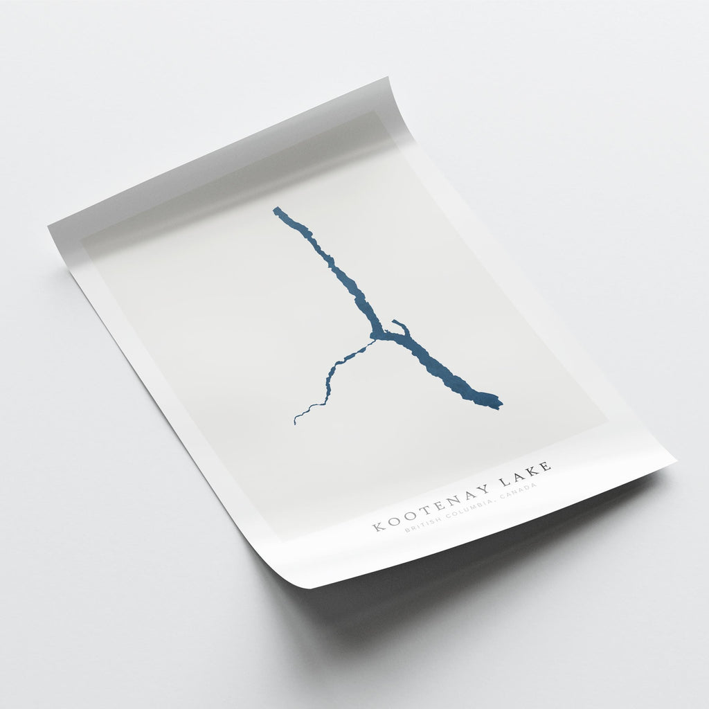 kootenay lake british columbia map poster – minimalist lake wall art - image 6