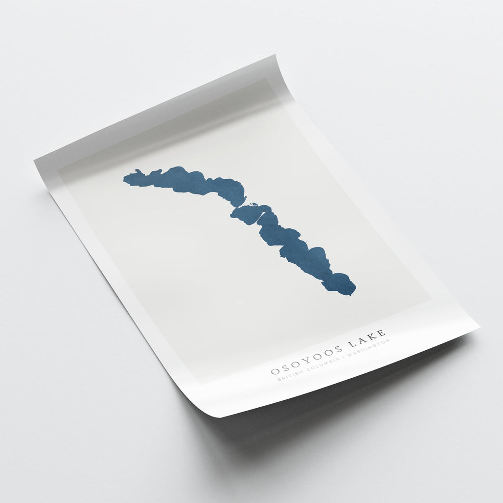 osoyoos lake british columbia map poster – minimalist lake wall art - image 6