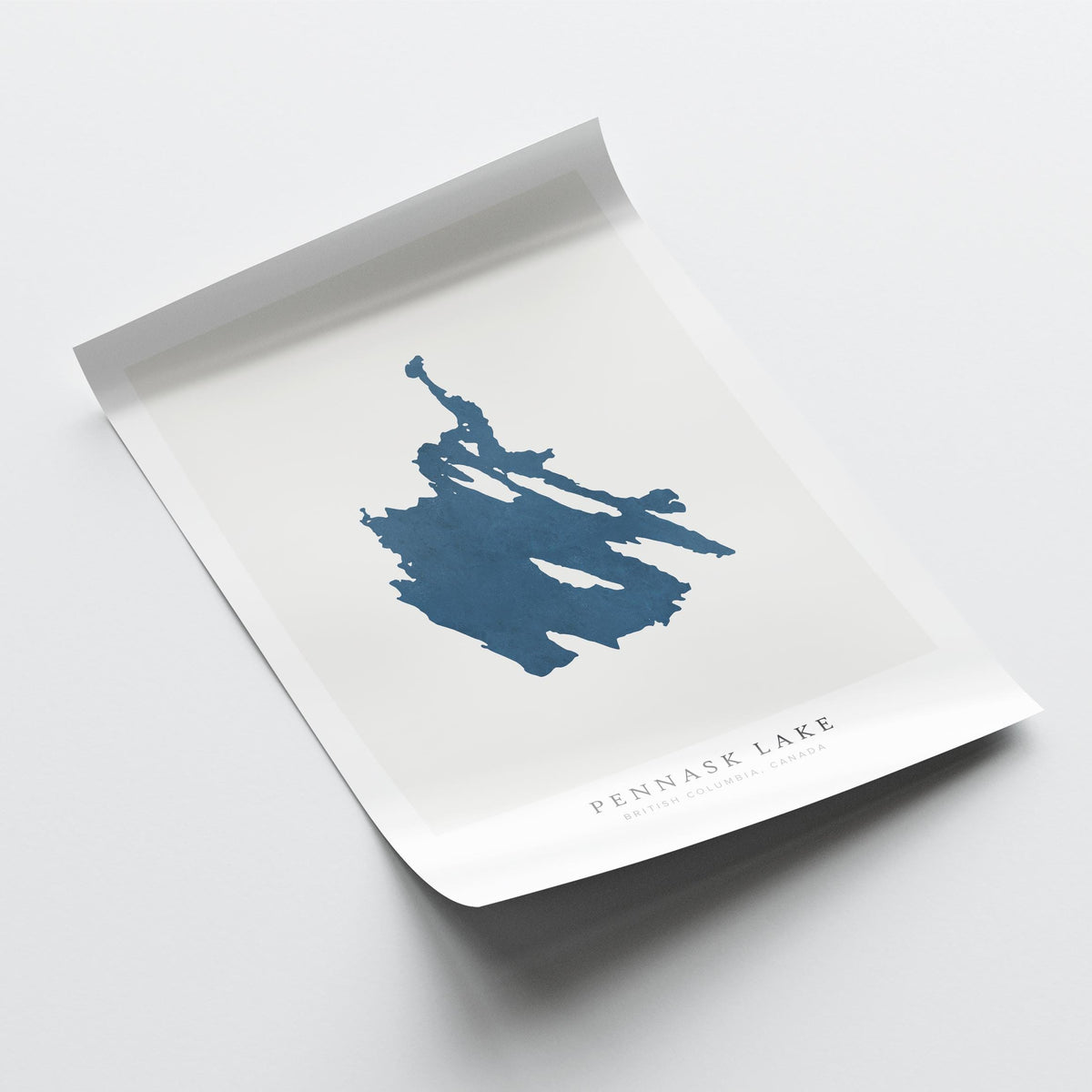 pennask lake british columbia map poster – minimalist lake wall art - image 6
