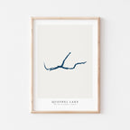 quesnel lake british columbia map poster – minimalist lake wall art - image 2
