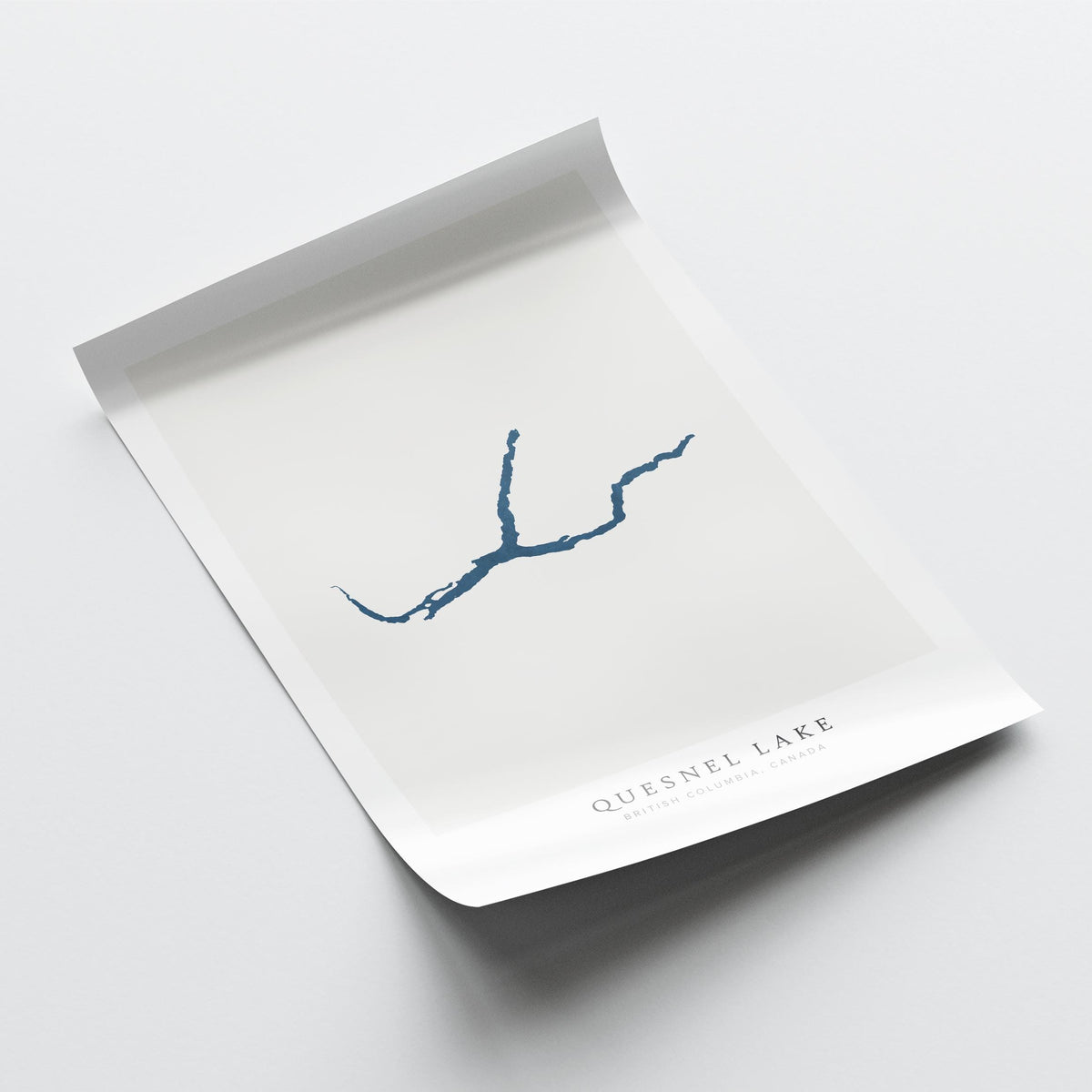 quesnel lake british columbia map poster – minimalist lake wall art - image 6