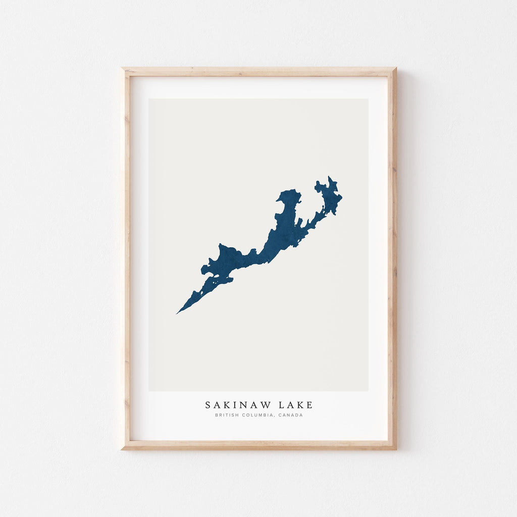 sakinaw lake british columbia map poster – minimalist lake wall art - image 2