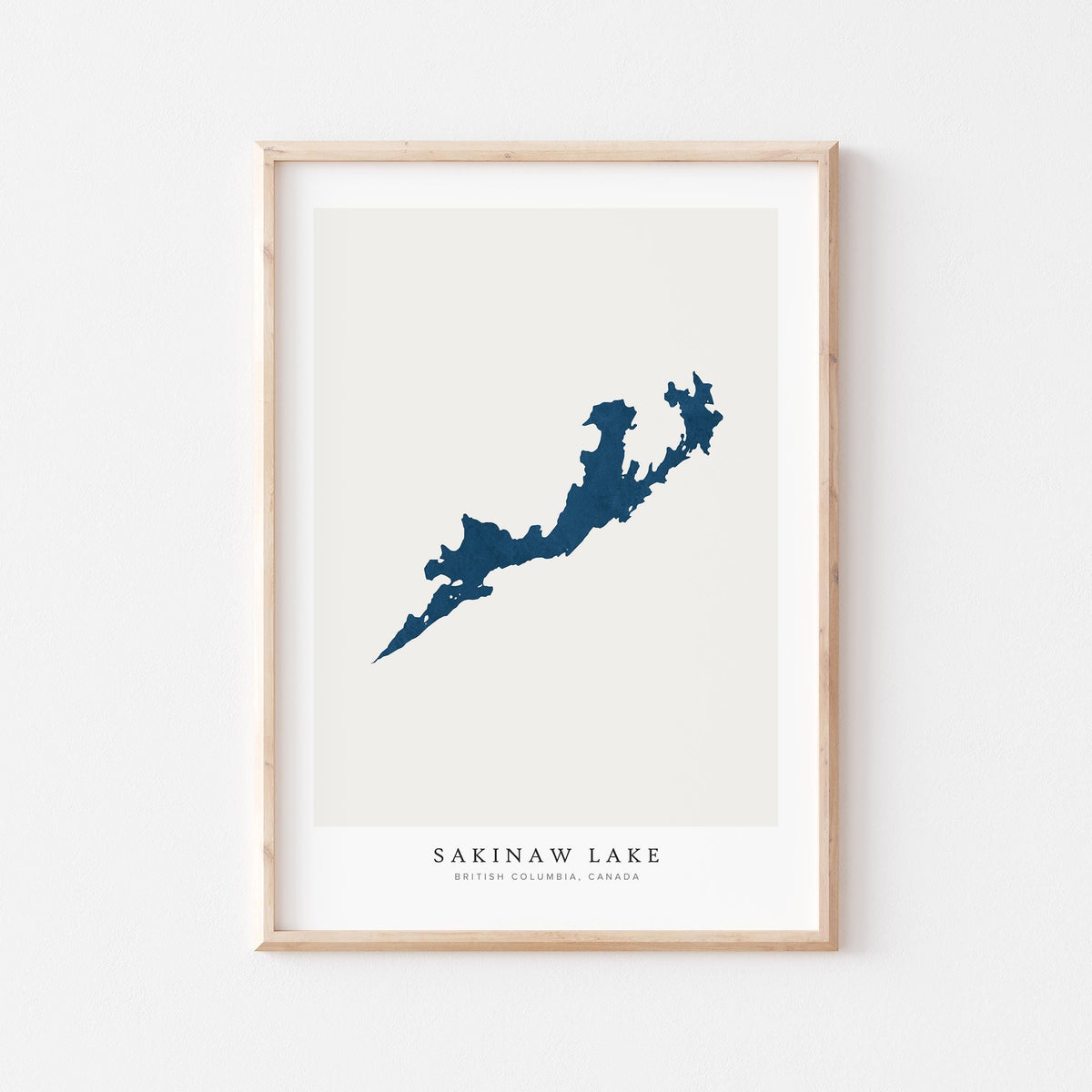 sakinaw lake british columbia map poster – minimalist lake wall art - image 2