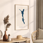 shawnigan lake british columbia map poster – minimalist lake wall art - image 3