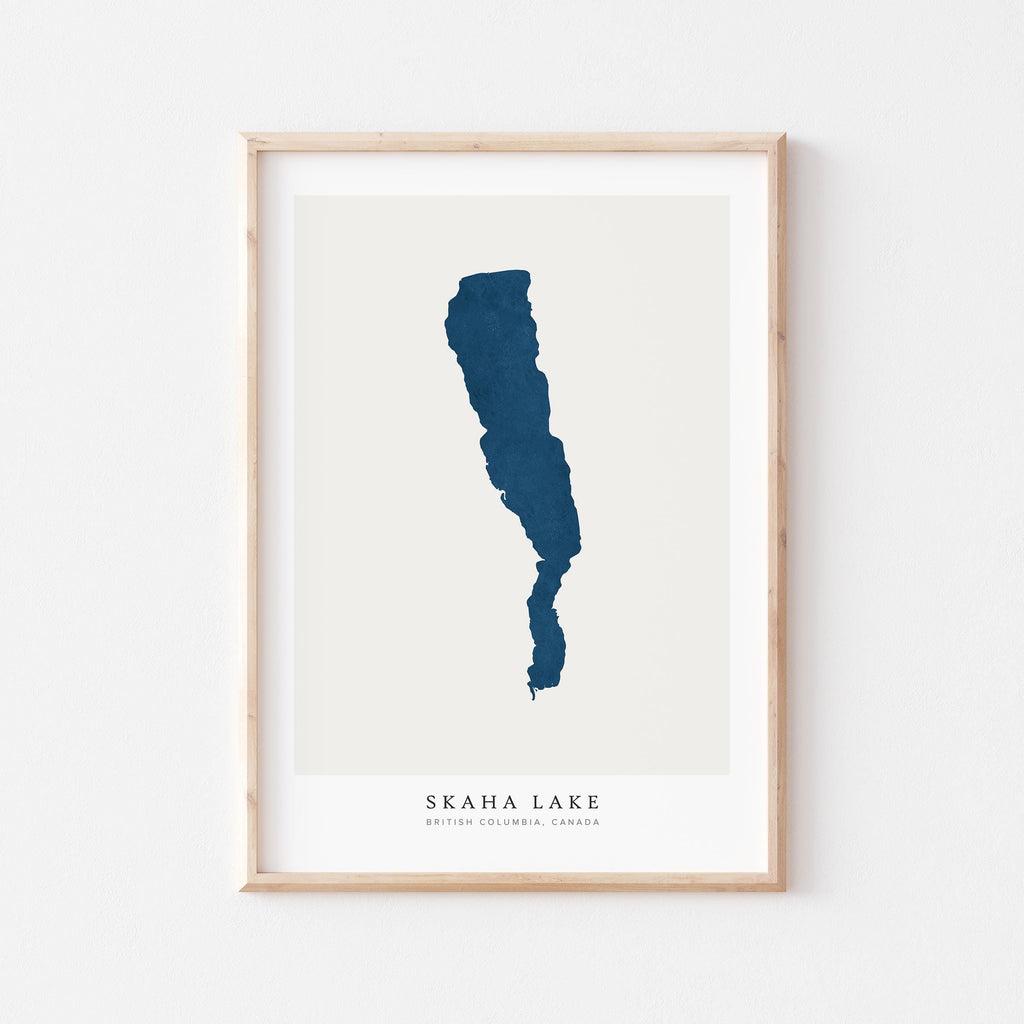 skaha lake british columbia map poster – minimalist lake wall art - image 1